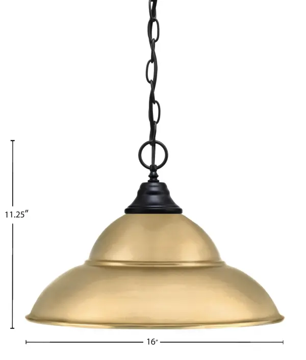 Toltec Chain Hung Pendant with Double Bubble Brass Shade - Image 2