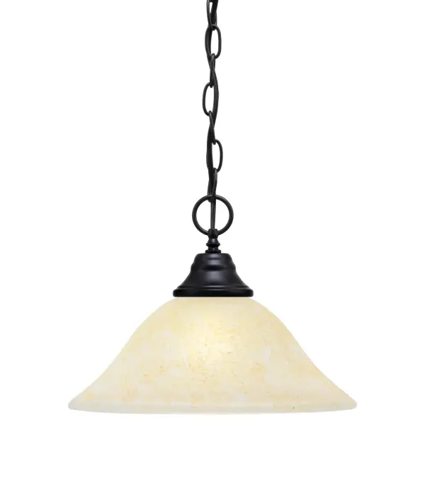 Toltec Lighting Chain Hung Pendant with Amber Marble Glass - Image 1