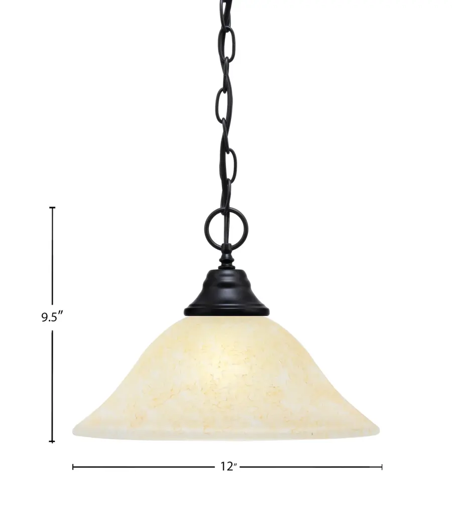 Toltec Lighting Chain Hung Pendant with Amber Marble Glass - Image 2