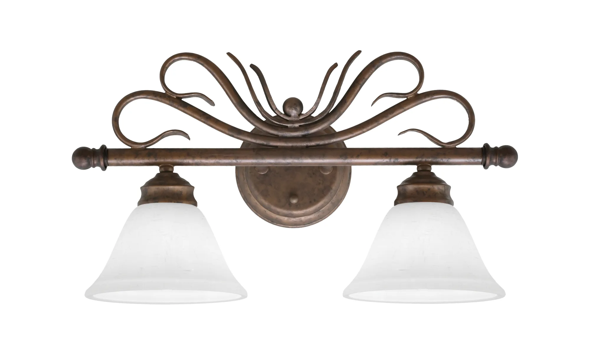 Swan 2 Light Bath Bar Shown In Bronze Finish With 7" White Muslin Glass