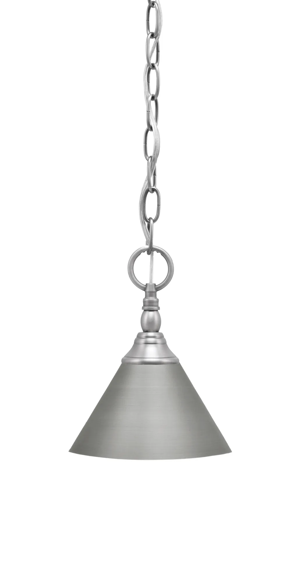 Brushed Nickel Cone Mini Pendant