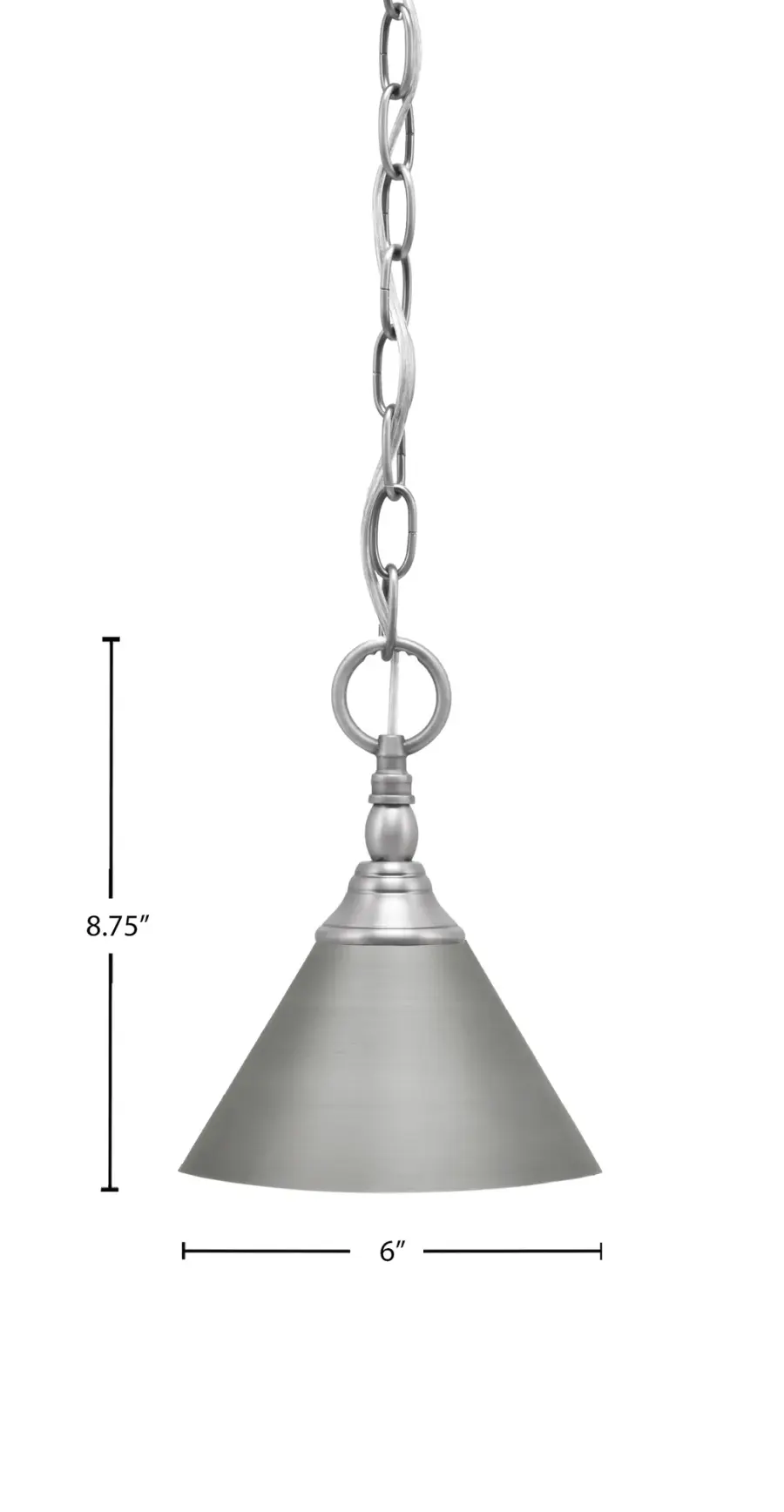 Brushed Nickel Cone Mini Pendant - Image 2
