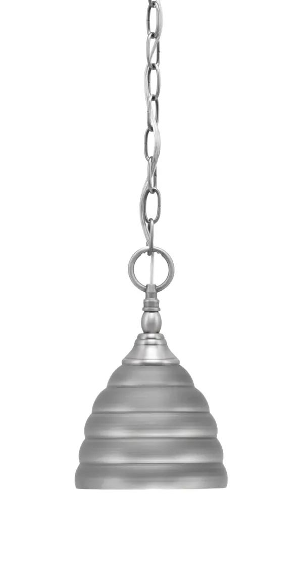 This mini pendant combines brushed nickel sophistication with a distinctive beehive shade design. Perfect for tight spaces or clustered installations, it delivers focused task lighting with modern style.
