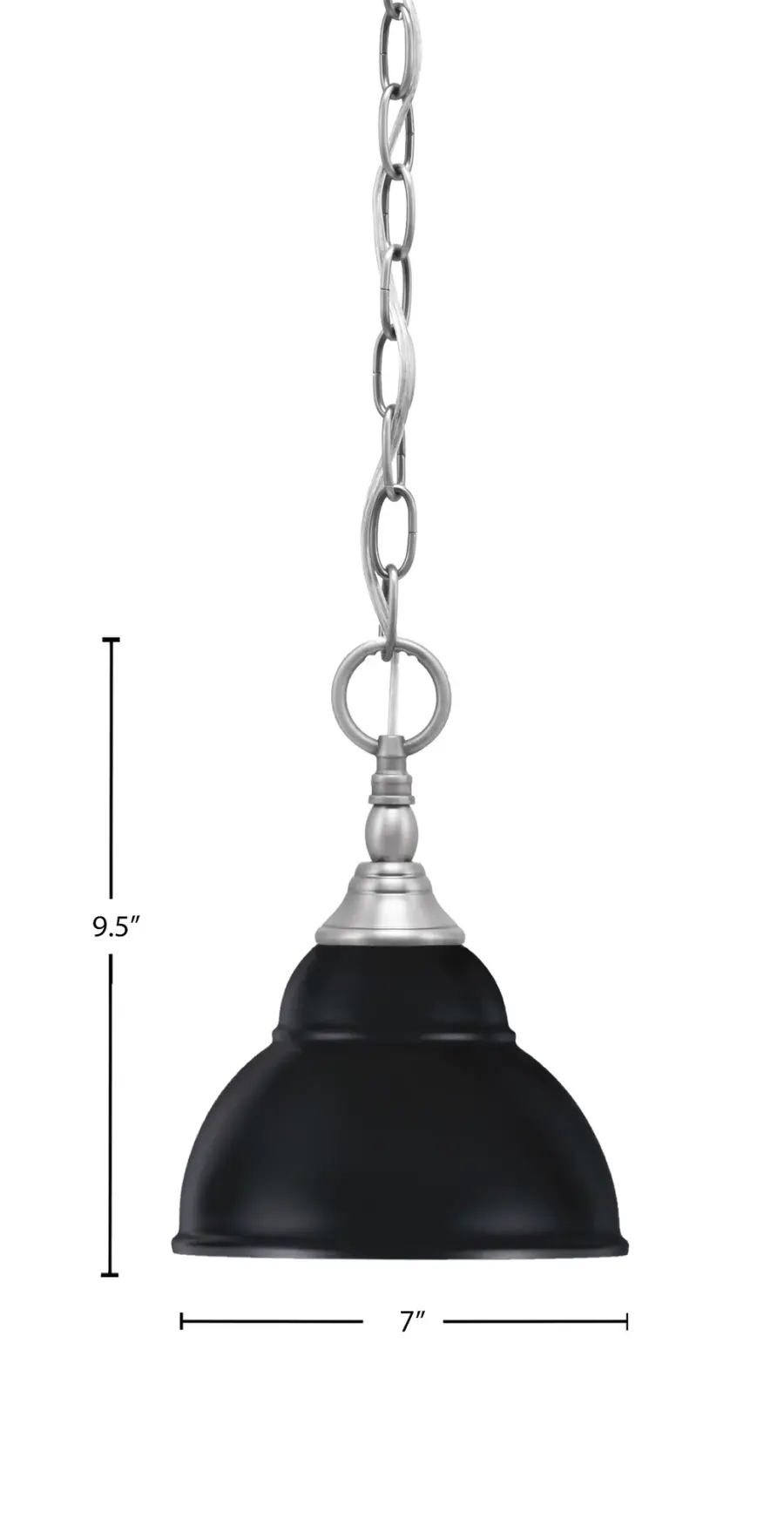 Toltec Lighting Chain Hung Mini Pendant with Matte Black Double Bubble Shade - Image 2