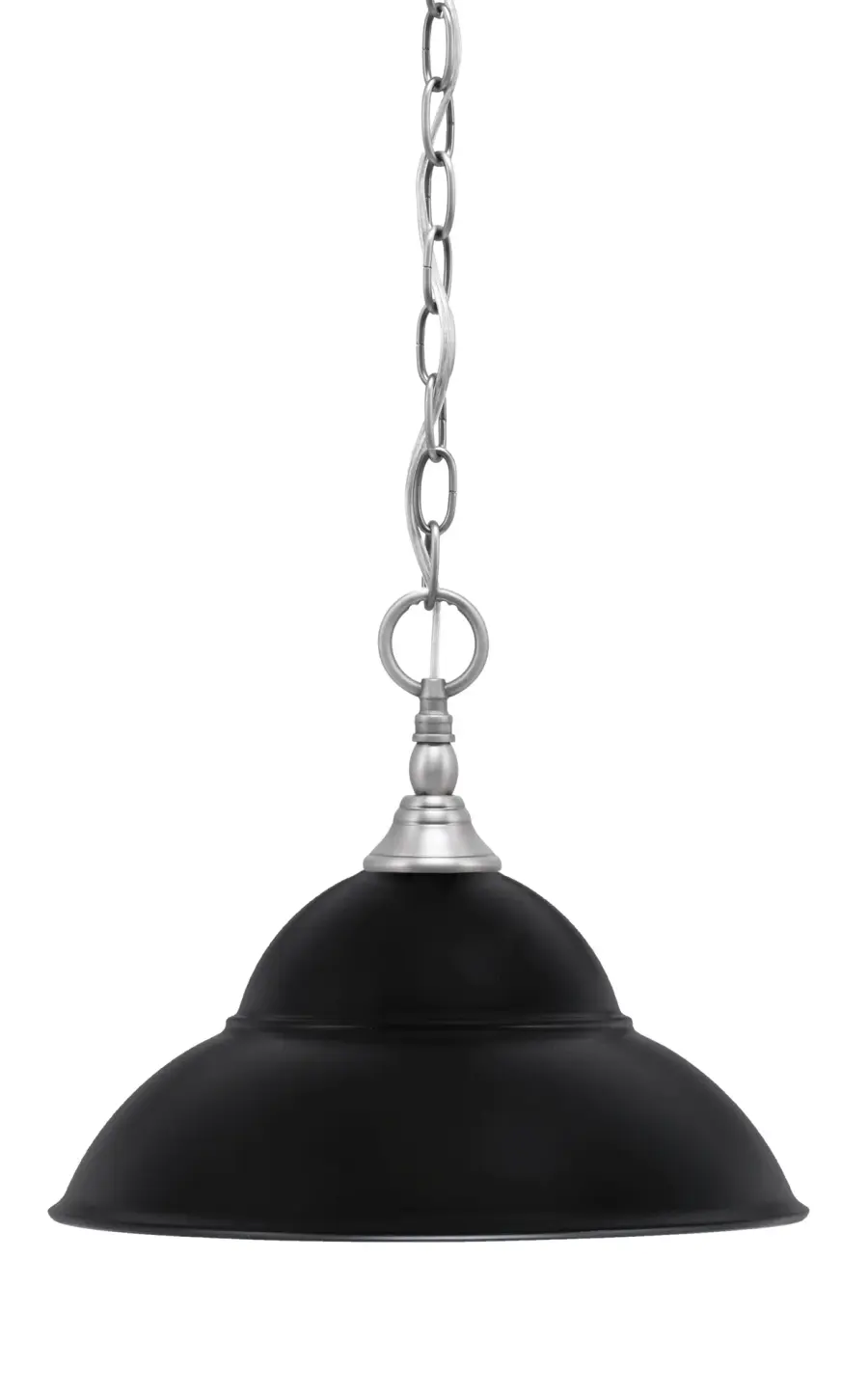 Toltec Lighting Chain Hung Mini Pendant with Double Bubble Metal Shade - Image 1