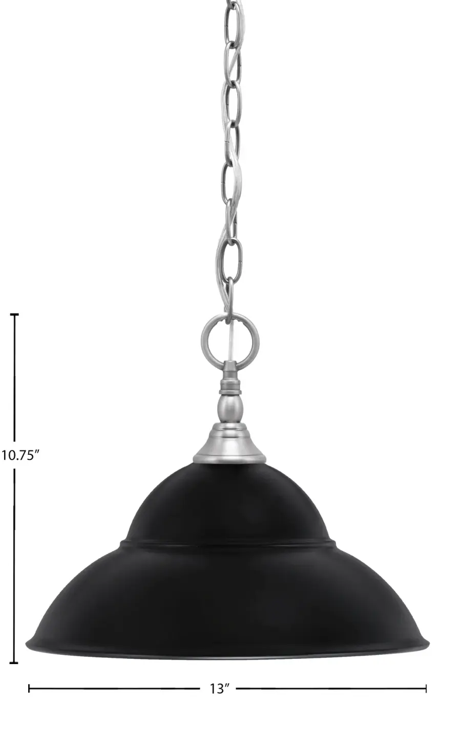 Toltec Lighting Chain Hung Mini Pendant with Double Bubble Metal Shade - Image 2