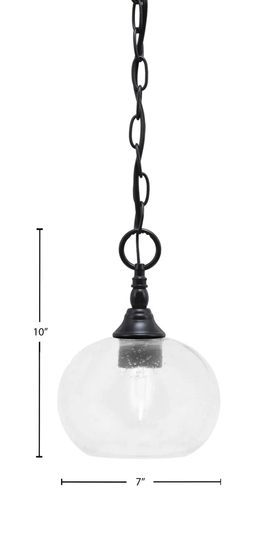 Toltec Lighting Chain Hung Mini Pendant with Clear Bubble Glass - Image 2