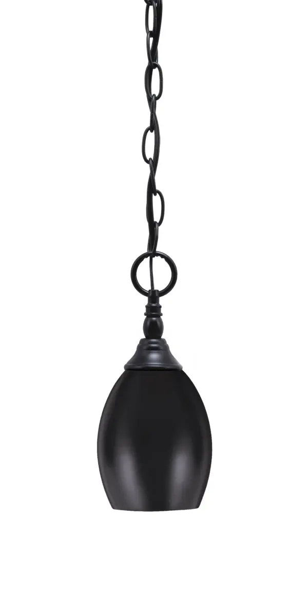 This sleek matte black mini pendant delivers modern industrial style in a compact 5-inch profile. The adjustable chain allows versatile placement from 13 to 61 inches, making it ideal for kitchen islands, nooks, and small spaces.