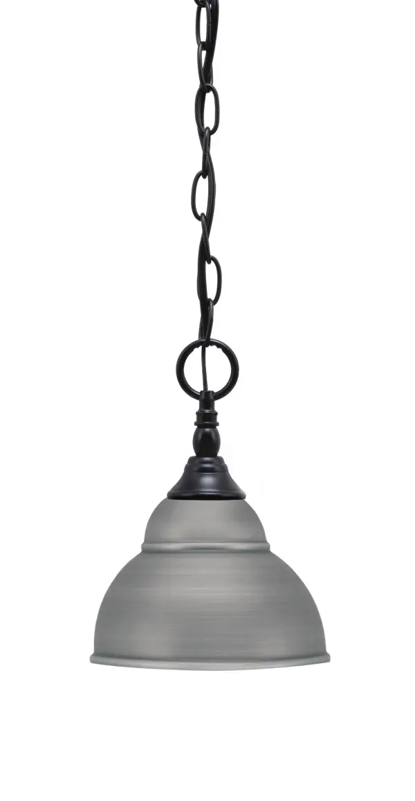 Toltec Lighting Chain Hung Mini Pendant with Double Bubble Metal Shade - Image 1