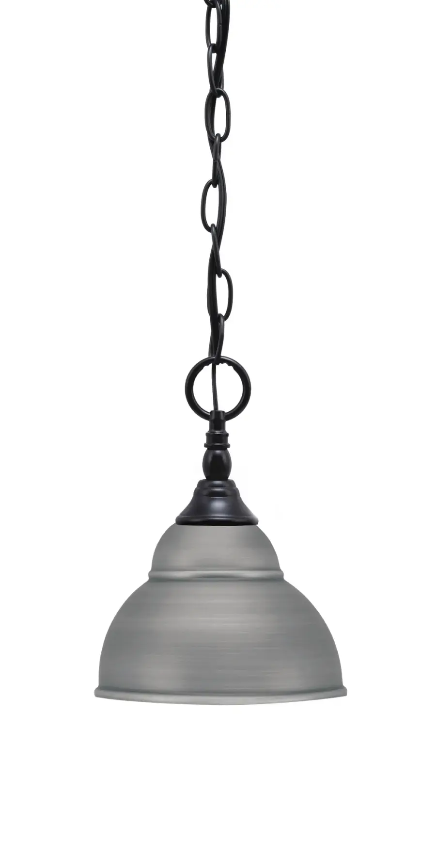 Toltec Lighting Chain Hung Mini Pendant with Double Bubble Metal Shade - Image 1