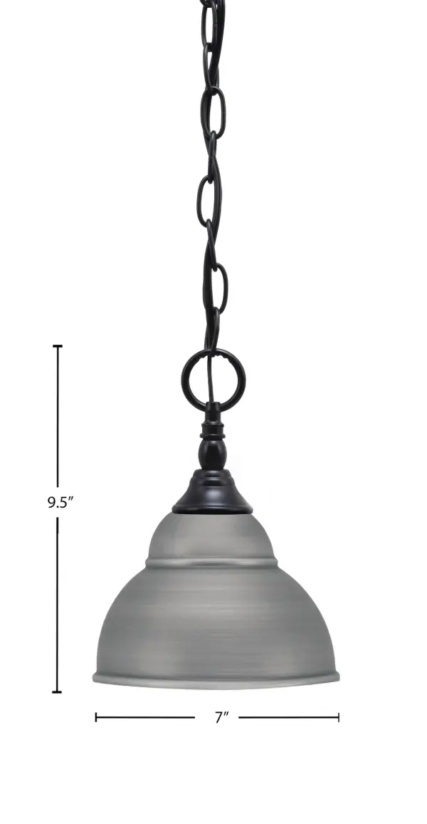Toltec Lighting Chain Hung Mini Pendant with Double Bubble Metal Shade - Image 2