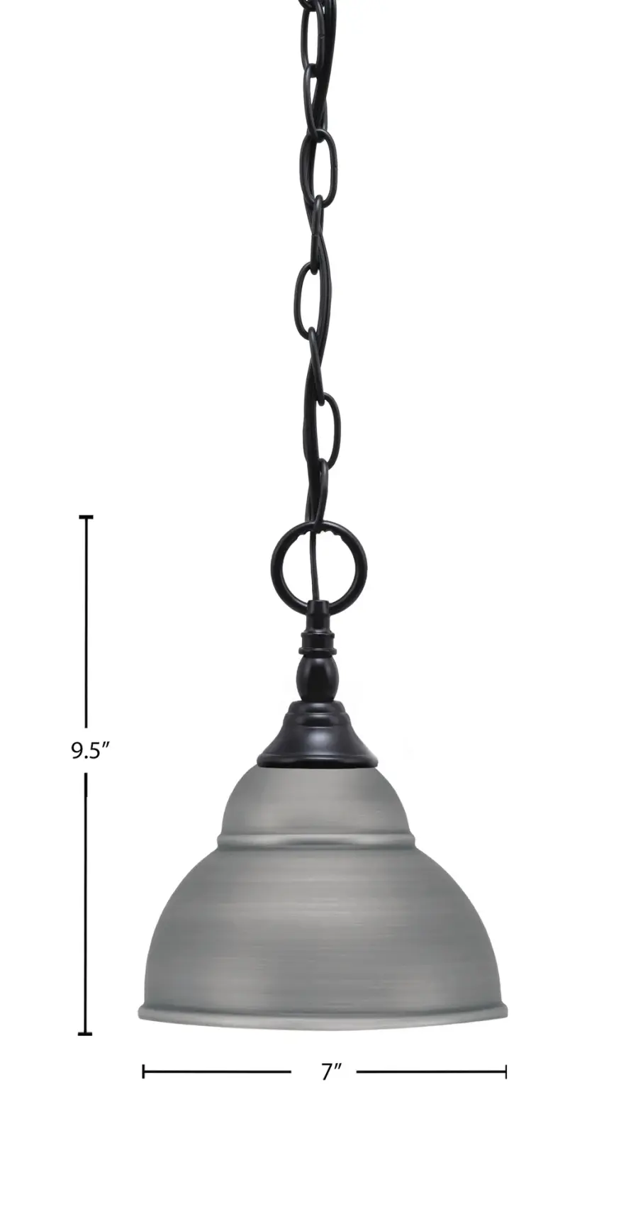 Toltec Lighting Chain Hung Mini Pendant with Double Bubble Metal Shade - Image 2
