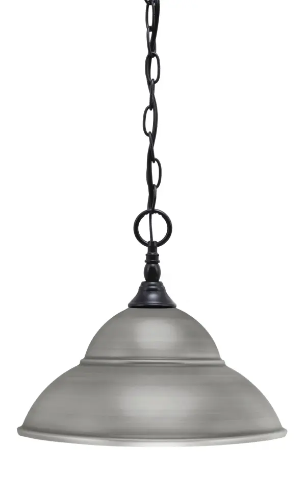 Toltec Lighting Chain Hung Mini Pendant with Double Bubble Metal Shade - Image 1