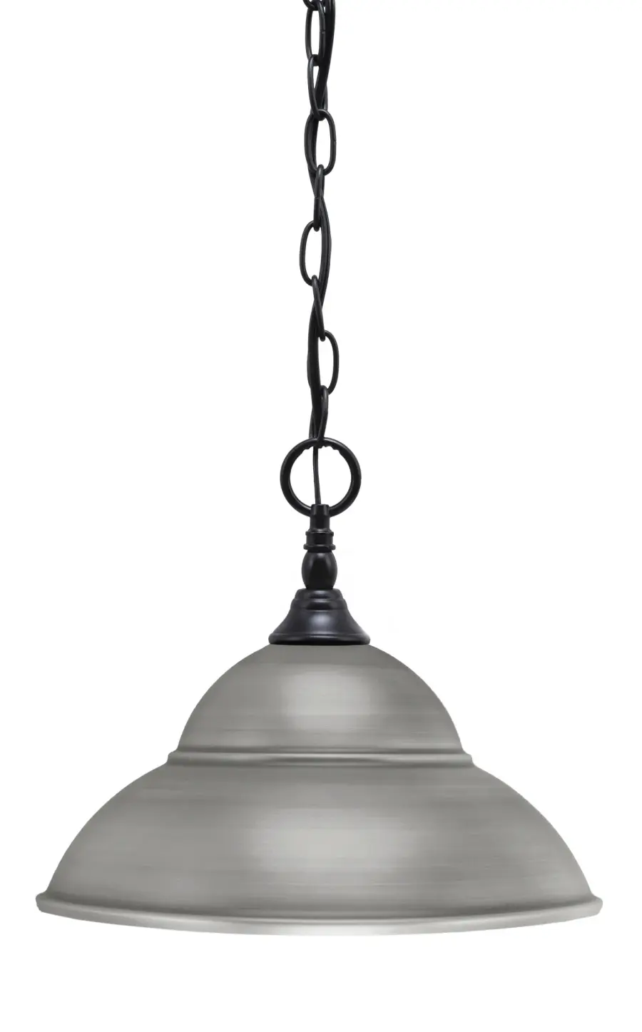 Toltec Lighting Chain Hung Mini Pendant with Double Bubble Metal Shade - Image 1