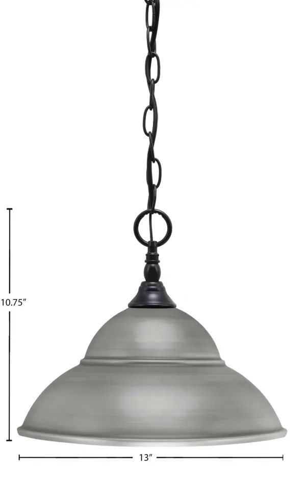 Toltec Lighting Chain Hung Mini Pendant with Double Bubble Metal Shade - Image 2