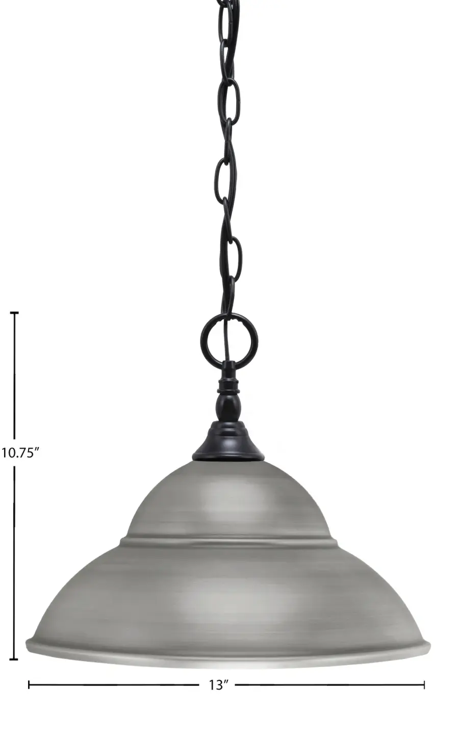 Toltec Lighting Chain Hung Mini Pendant with Double Bubble Metal Shade - Image 2