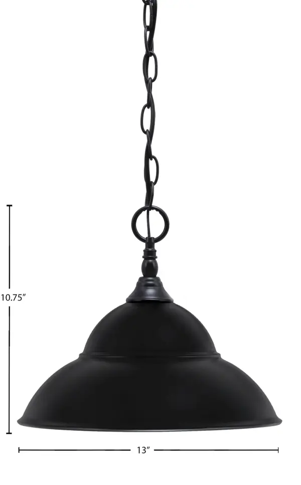 This versatile mini pendant combines industrial style with modern sophistication. The unique double bubble metal shade in matte black finish creates visual interest while the adjustable chain allows customization for various ceiling heights and applications. - alternate view