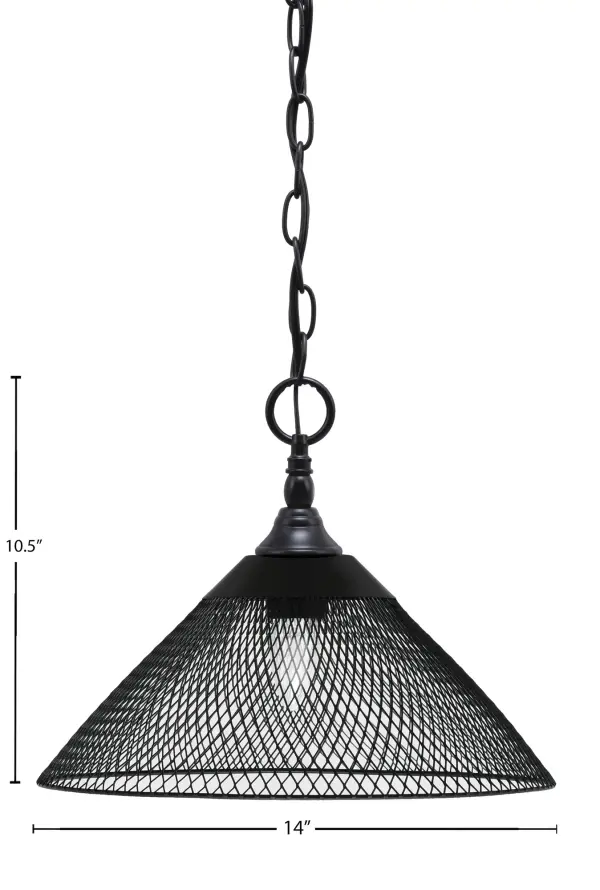 Matte Black Cone Mesh Metal Pendant Light - Image 2