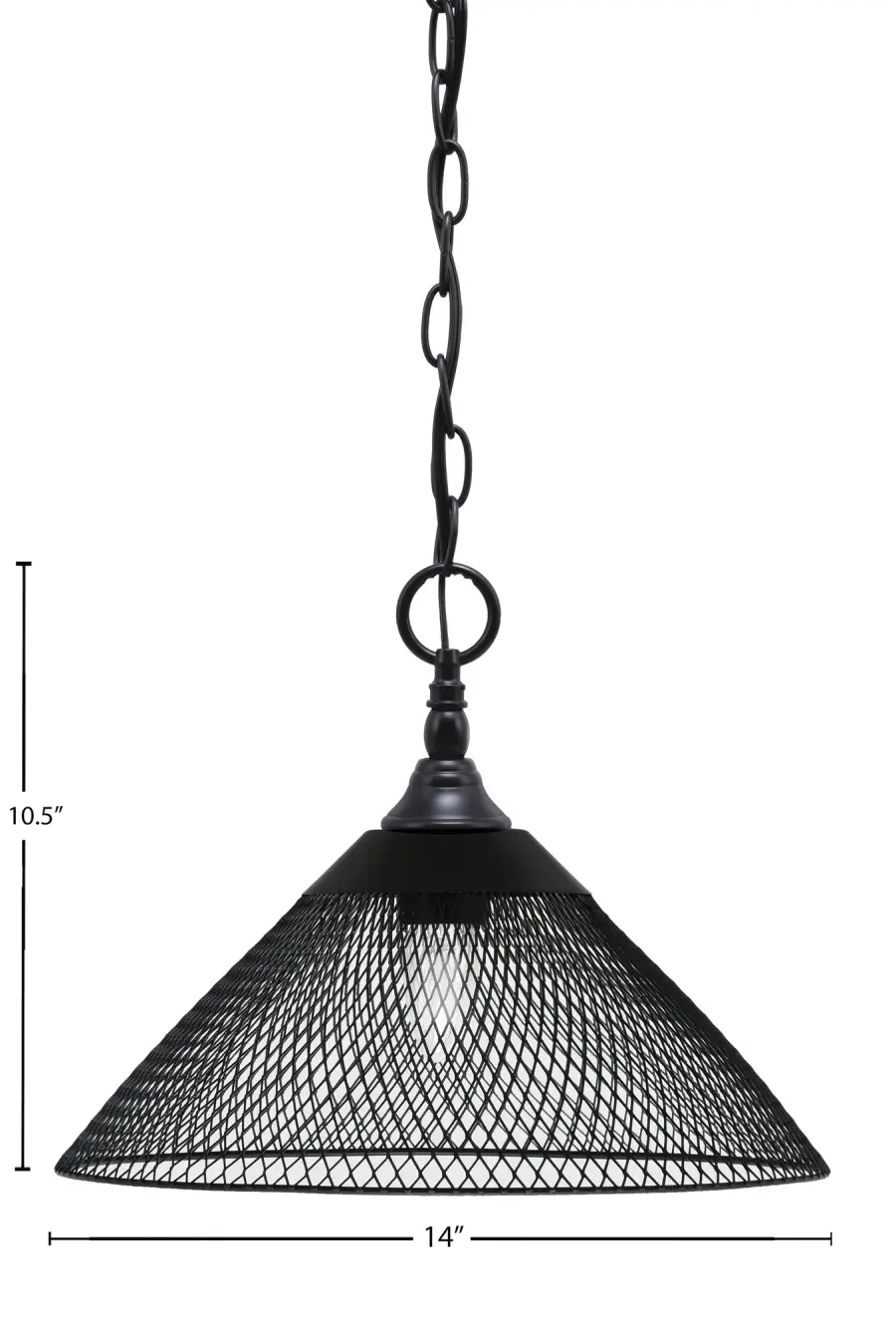 Matte Black Cone Mesh Metal Pendant Light - Image 2