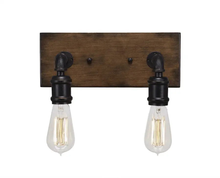 Portland 2 Light Bath Bar with Amber Antique Bulbs - Image 1