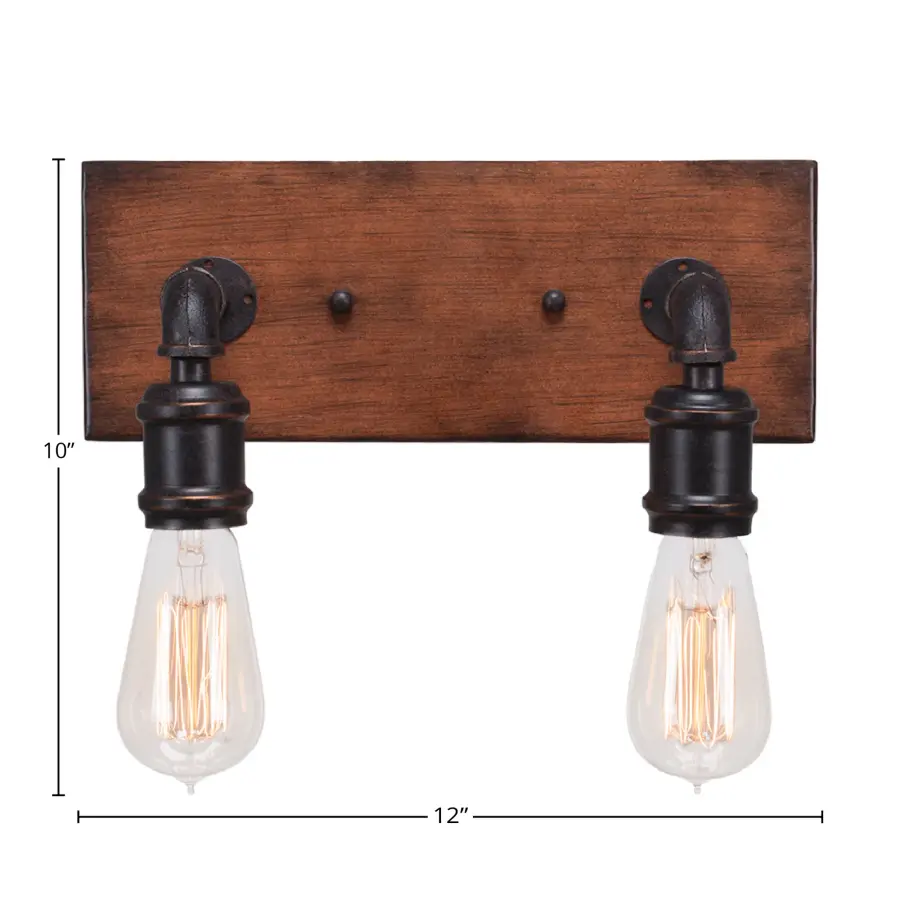 Portland 2 Light Bath Bar with Amber Antique Bulbs - Image 2