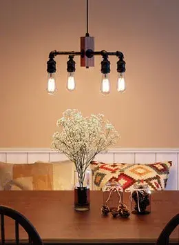 Portland 4-Light Downlight Chandelier with Amber Antique Bulbs - Image 4