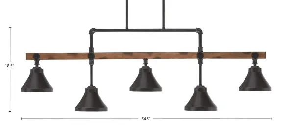 Portland 5-Light Island Chandelier in Dark Granite - Image 2