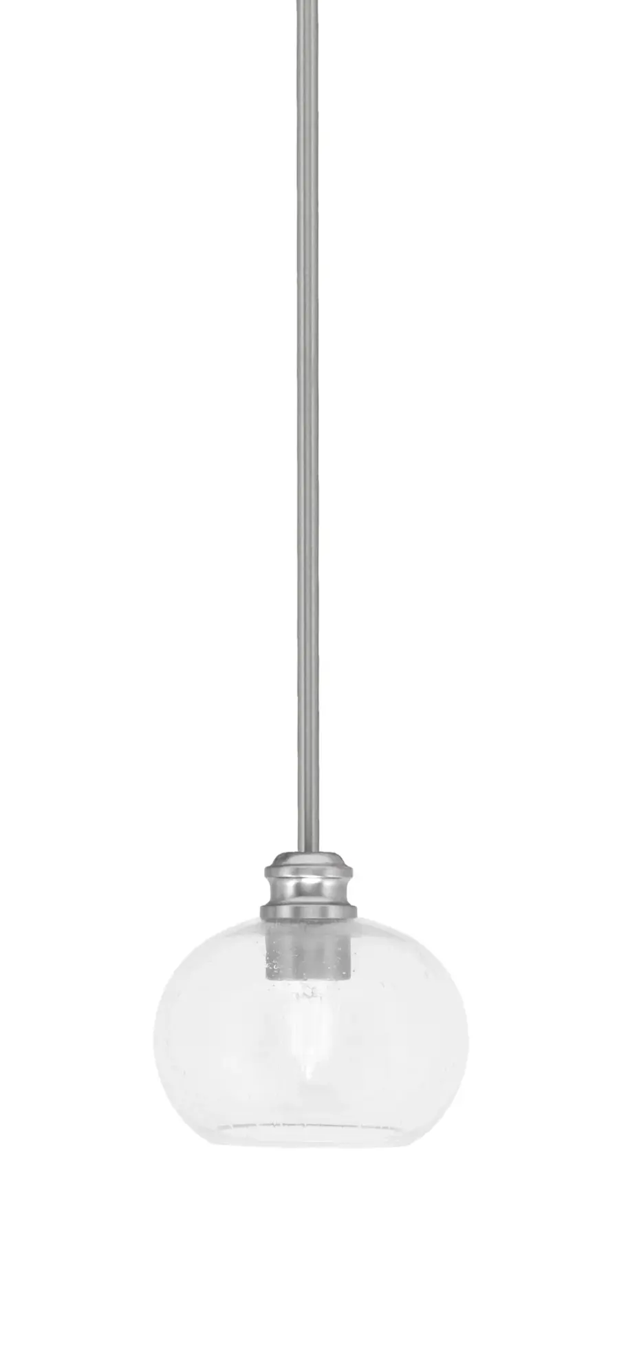 Edge Stem Hung Mini Pendant with Clear Bubble Glass - Image 1
