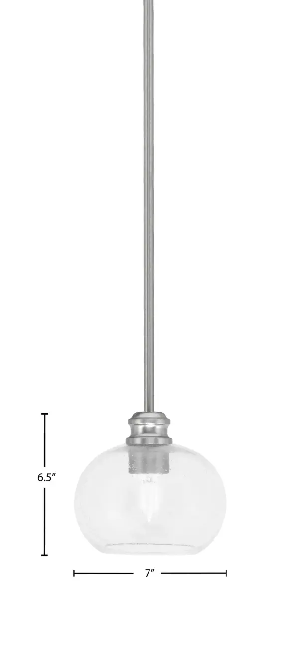 Edge Stem Hung Mini Pendant with Clear Bubble Glass - Image 2