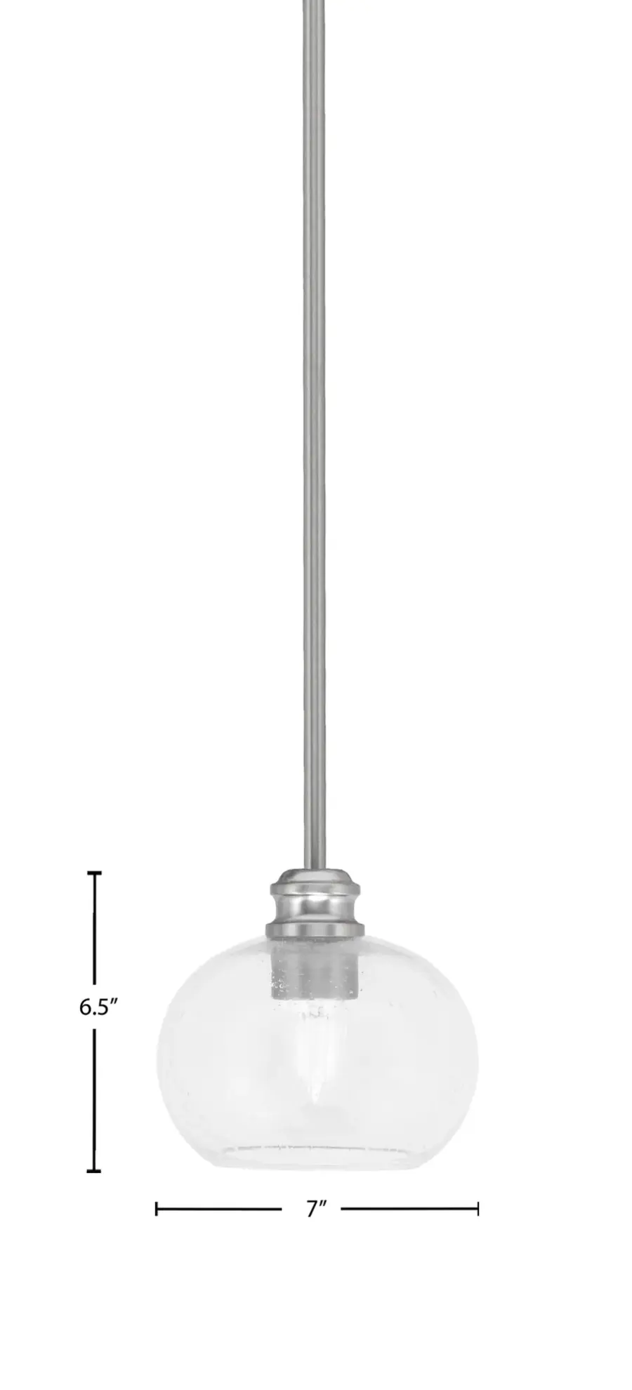 Edge Stem Hung Mini Pendant with Clear Bubble Glass - Image 2