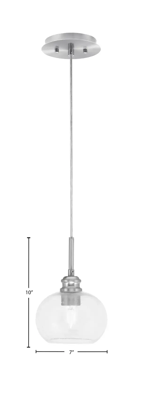 Edge Cord Mini Pendant with Clear Bubble Glass - Image 2