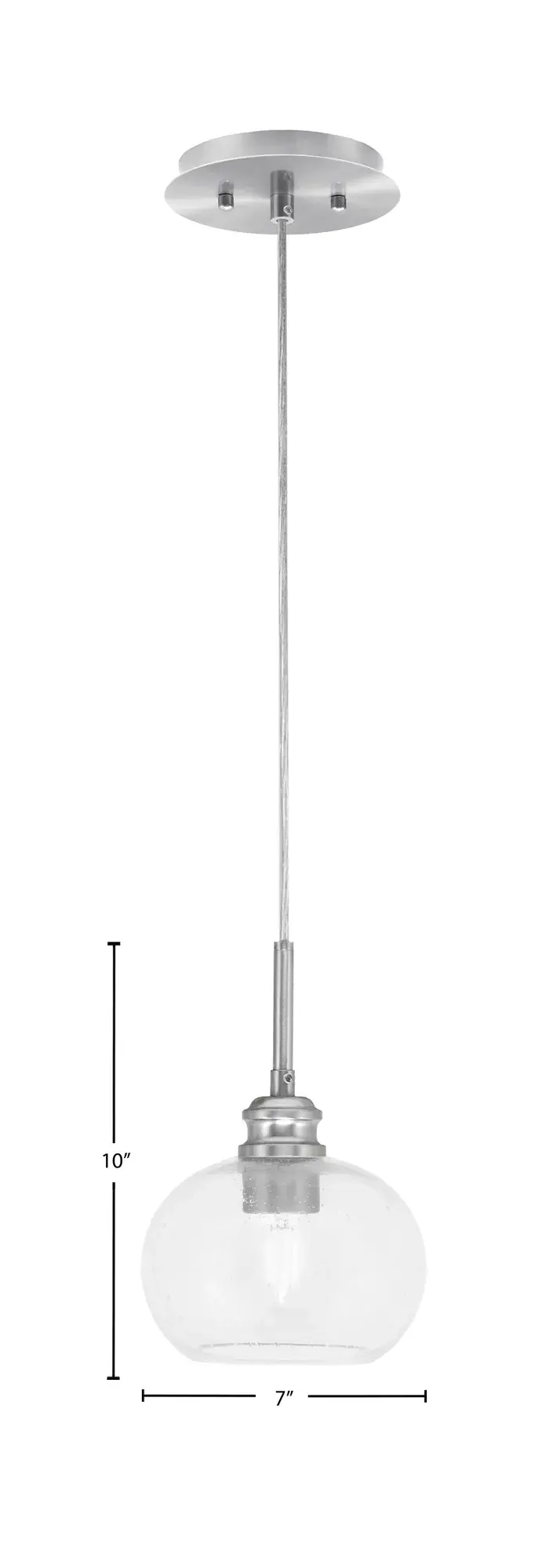 Edge Cord Mini Pendant with Clear Bubble Glass - Image 2