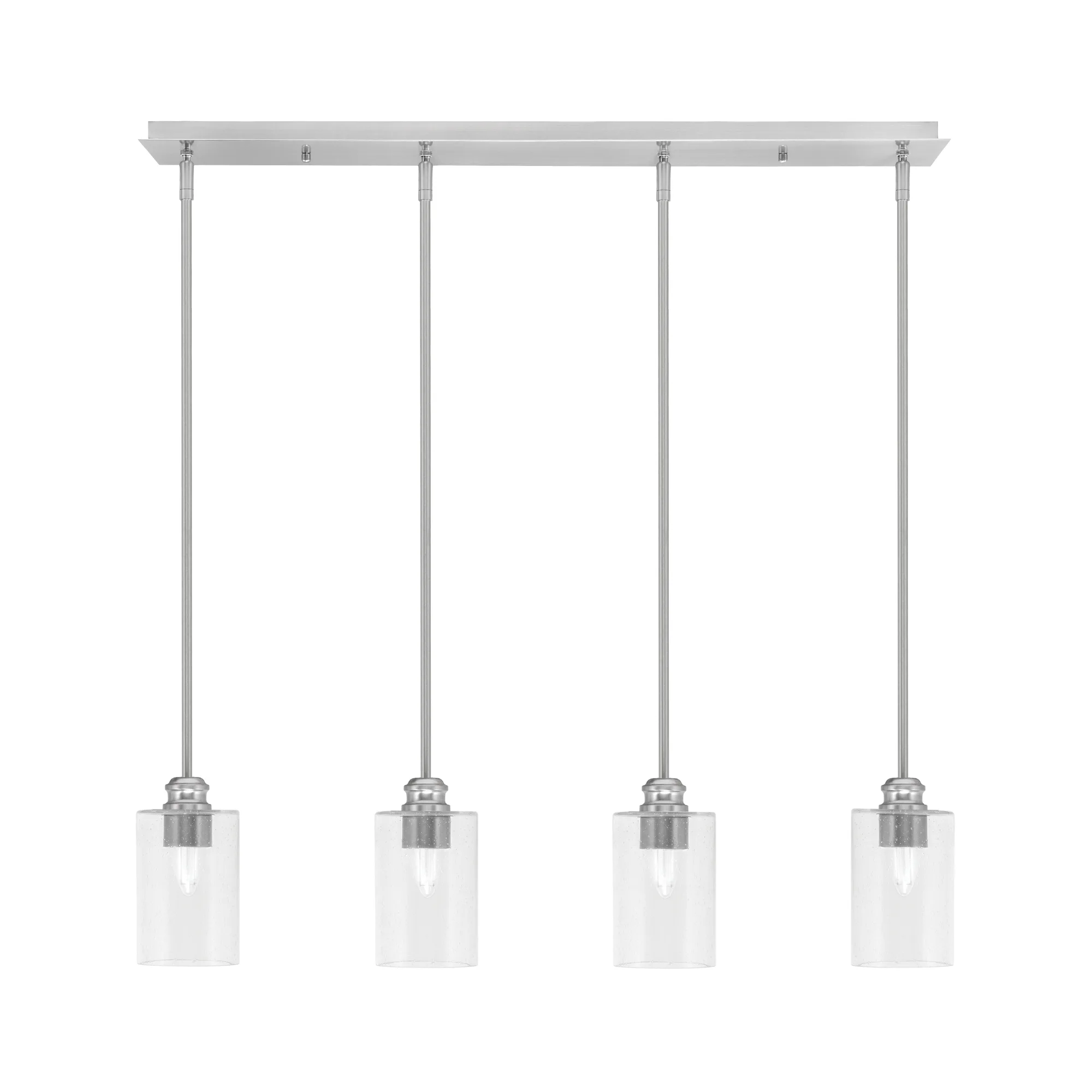 Edge 4-Light Linear Pendant with Clear Bubble Glass