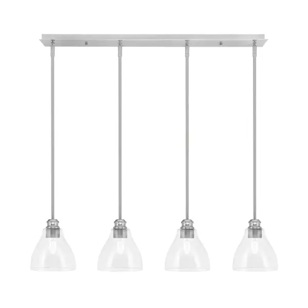Edge 4-Light Linear Pendalier with Clear Bubble Glass - Image 1