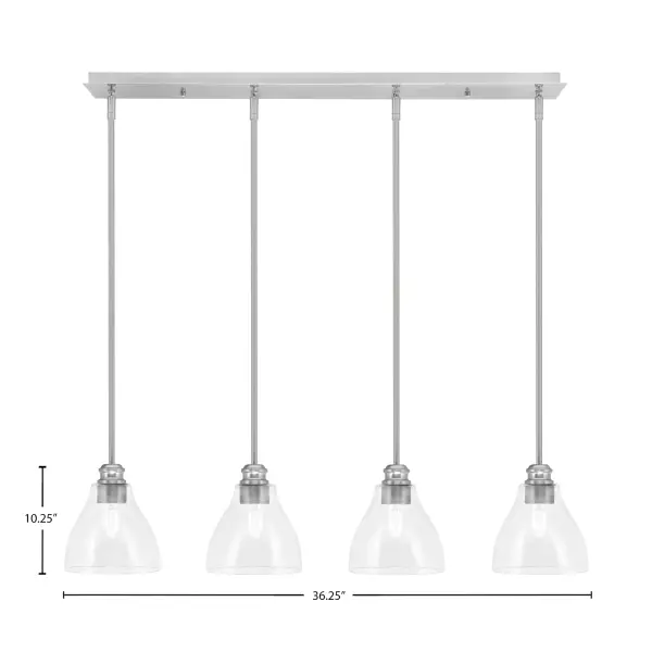 Edge 4-Light Linear Pendalier with Clear Bubble Glass - Image 2