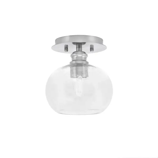 Edge 1 Light Semi-Flush with Clear Bubble Glass - Image 1