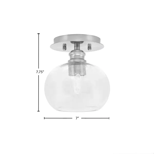 Edge 1 Light Semi-Flush with Clear Bubble Glass - Image 2