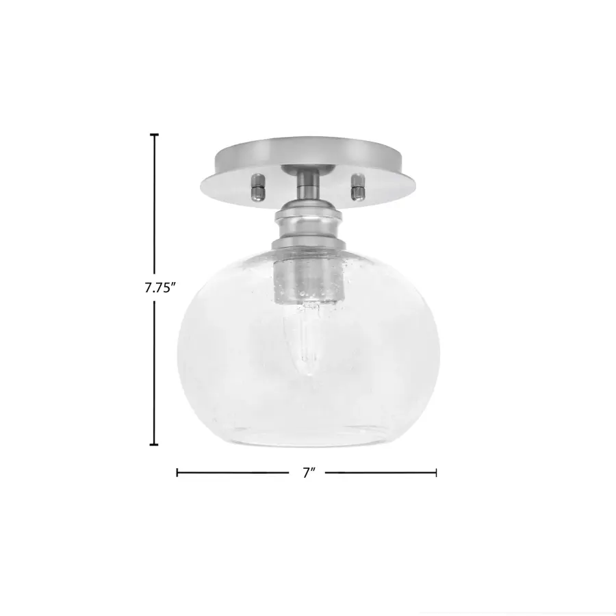 Edge 1 Light Semi-Flush with Clear Bubble Glass - Image 2