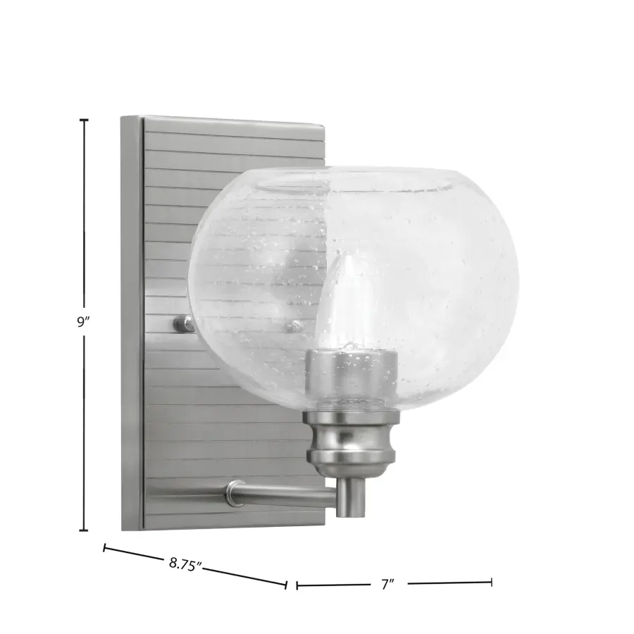 Edge Wall Sconce with Clear Bubble Glass - Image 2