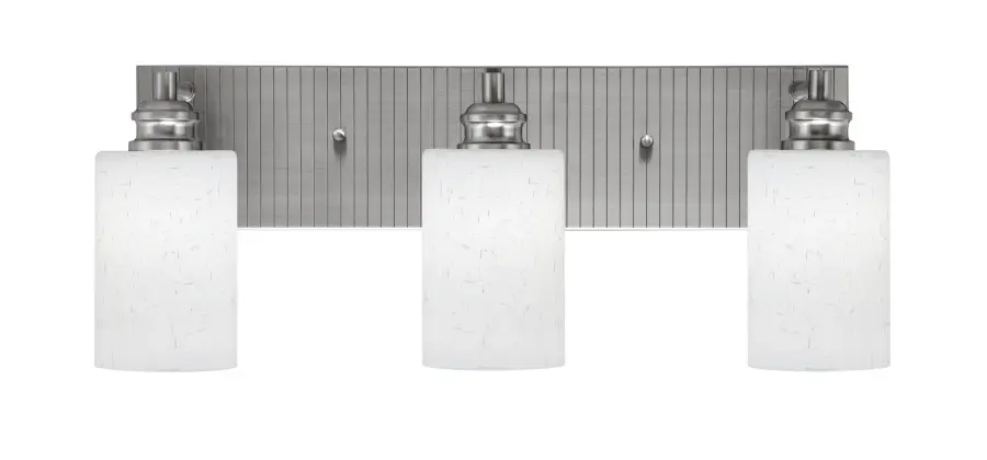 Edge 3-Light Bath Bar in Brushed Nickel with White Muslin Glass - Image 1