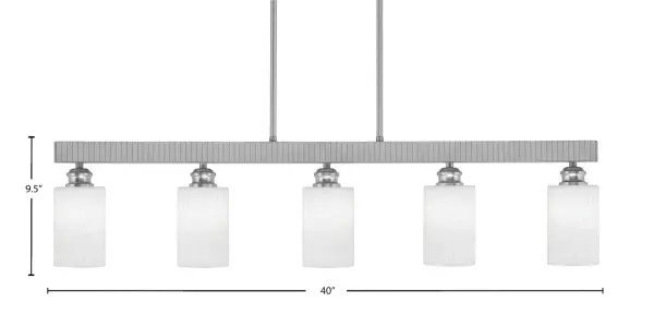 Edge 5-Light Island Bar in Brushed Nickel with White Muslin Glass - Image 2