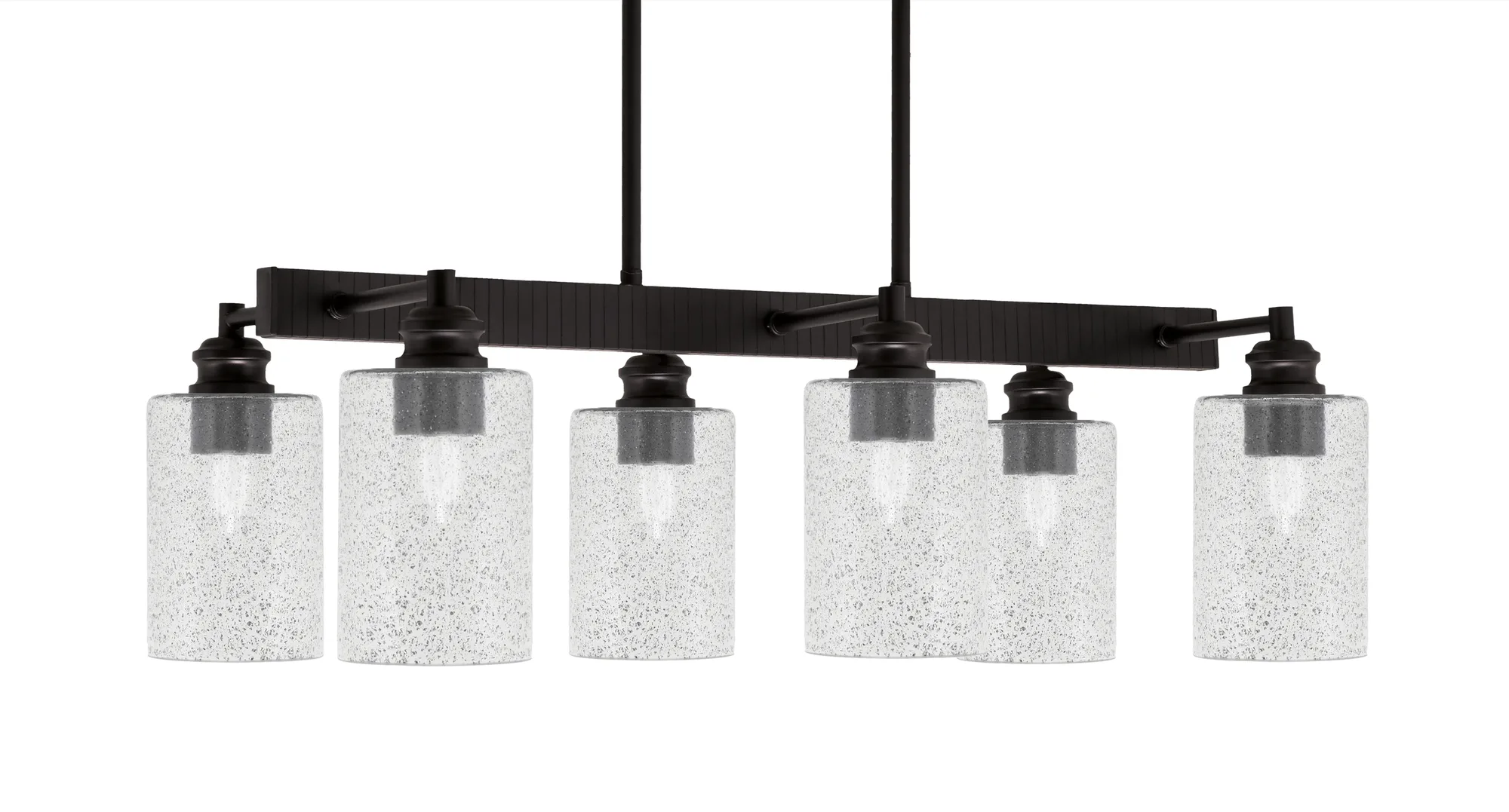 Edge 6-Light Island Bar in Espresso with Smoke Bubble Glass