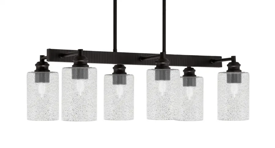 Edge 6-Light Island Bar in Espresso with Smoke Bubble Glass - Image 1