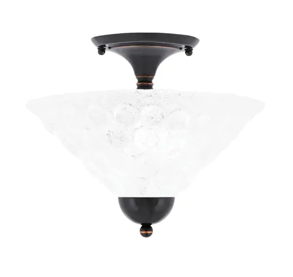 This compact semi-flush fixture combines artisanal Italian bubble glass with a rich black copper finish, creating sophisticated ambient lighting for smaller spaces. The 12-inch diameter makes it ideal for rooms with standard ceiling heights.