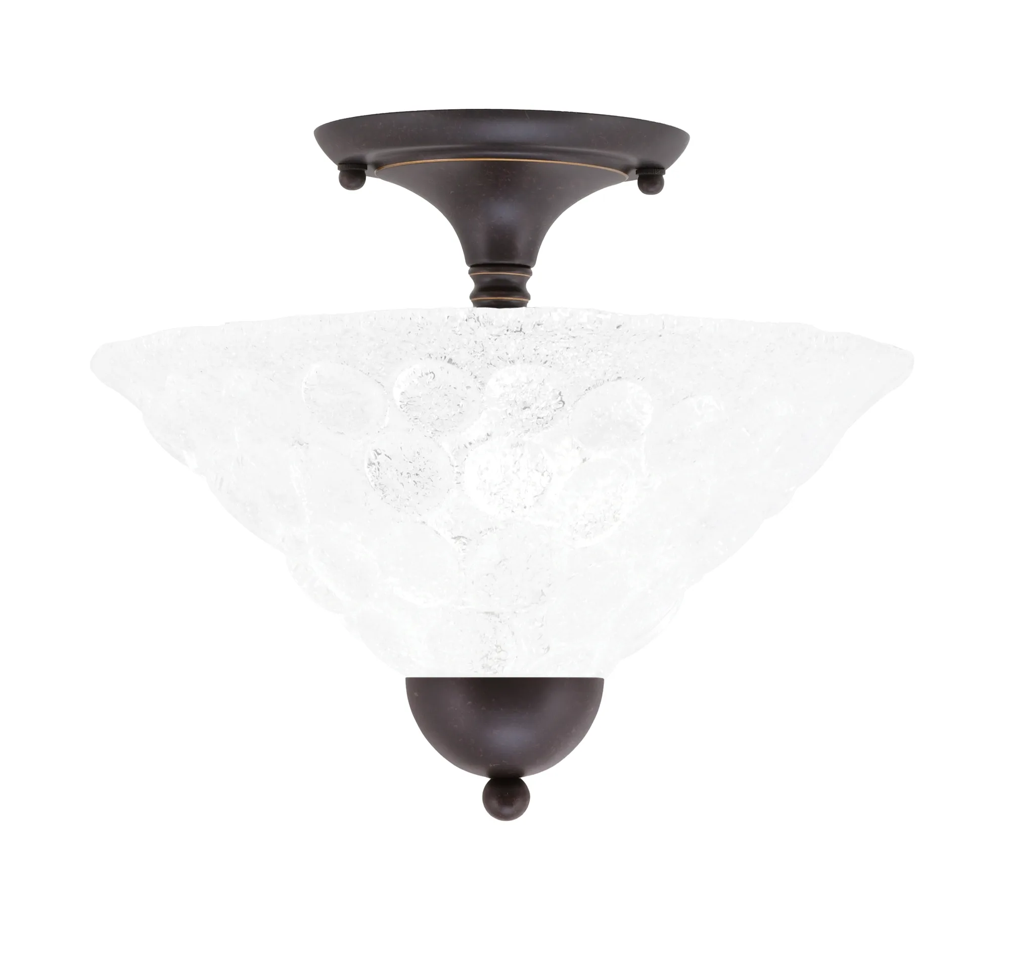 Toltec Lighting Dark Granite Semi-Flush with Italian Bubble Glass