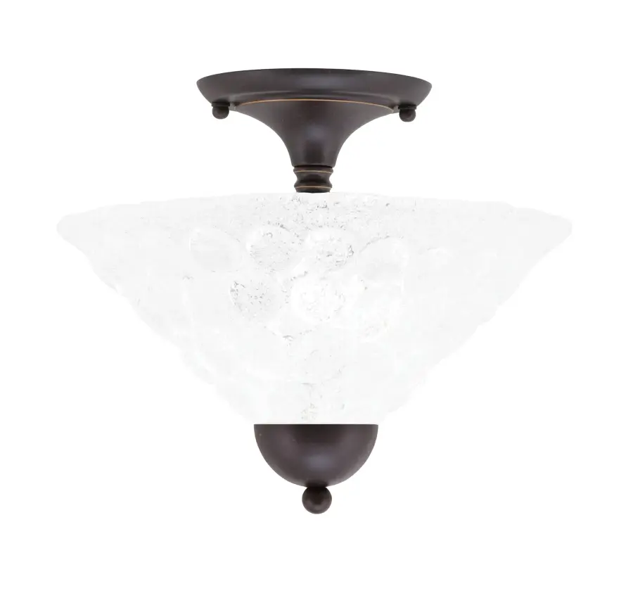 Toltec Lighting Dark Granite Semi-Flush with Italian Bubble Glass - Image 1