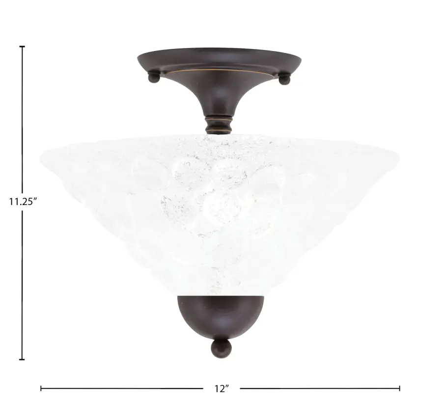 Toltec Lighting Dark Granite Semi-Flush with Italian Bubble Glass - Image 2