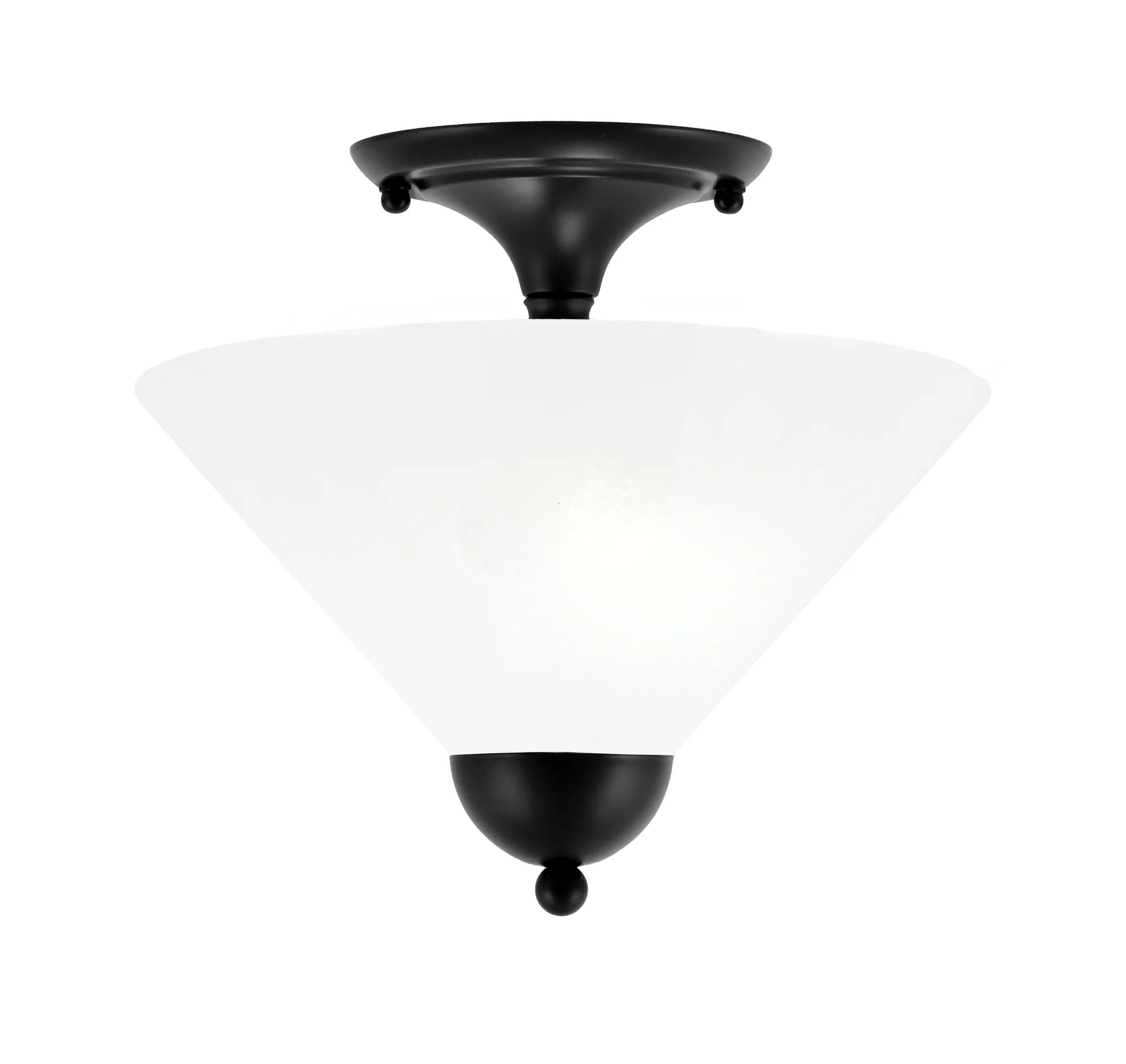 Toltec Lighting Semi-Flush Mount with White Marble Glass