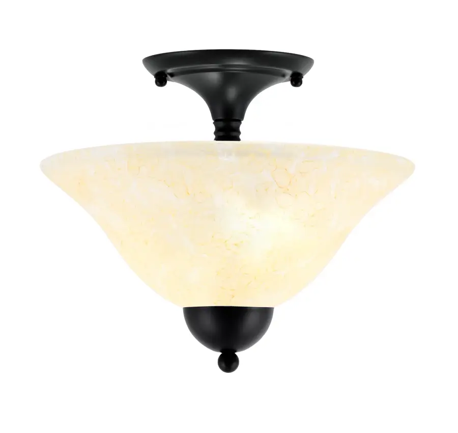 Toltec Lighting Semi-Flush Ceiling Light with Amber Marble Glass - Image 1