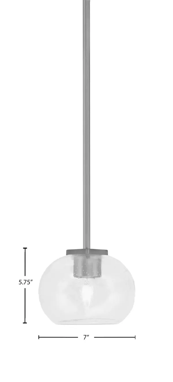 Franklin Stem Hung Mini Pendant with Clear Bubble Glass - Image 2
